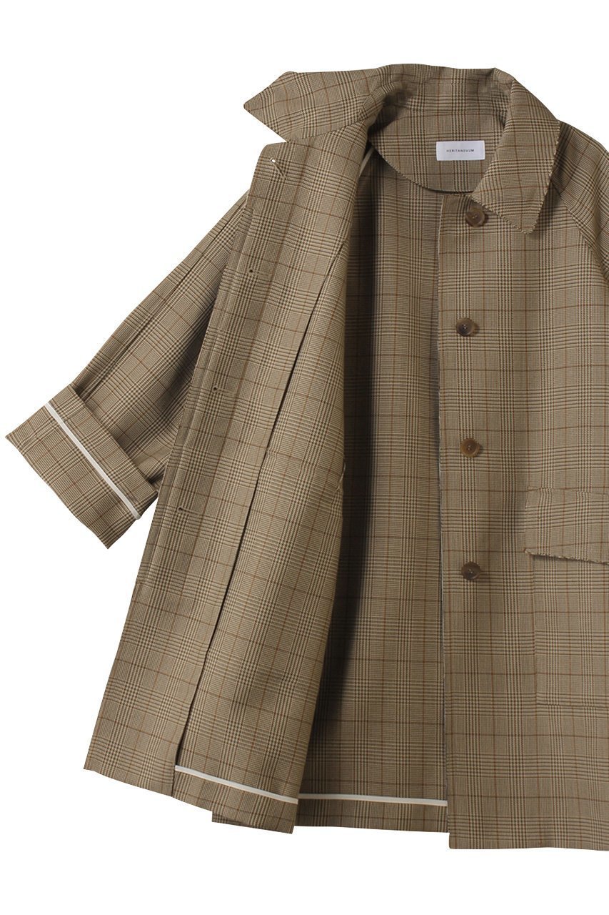 【ガリャルダガランテ/GALLARDAGALANTE】の【HERITANOVUM】ステンカラーカバーオールコート 人気、トレンドファッション・服の通販 founy(ファニー) 　ファッション　Fashion　レディースファッション　Fashion for Women　アウター　Coat / Outerwear Collection　コート・ロングコート・ピーコート　Long Coats, Peacoats & More　おすすめ　Recommended / Our Picks　スタンダード　Standard, Basic　チェック　Check, Plaid, Tartan　ベーシック　Basic, Essential　マニッシュ　Mannish, Boyish　ロング　Long, Long-Length　新作・新入荷　New Arrivals / New In　other-6|ID: prp329100004717906 ipo3291000000034090763
