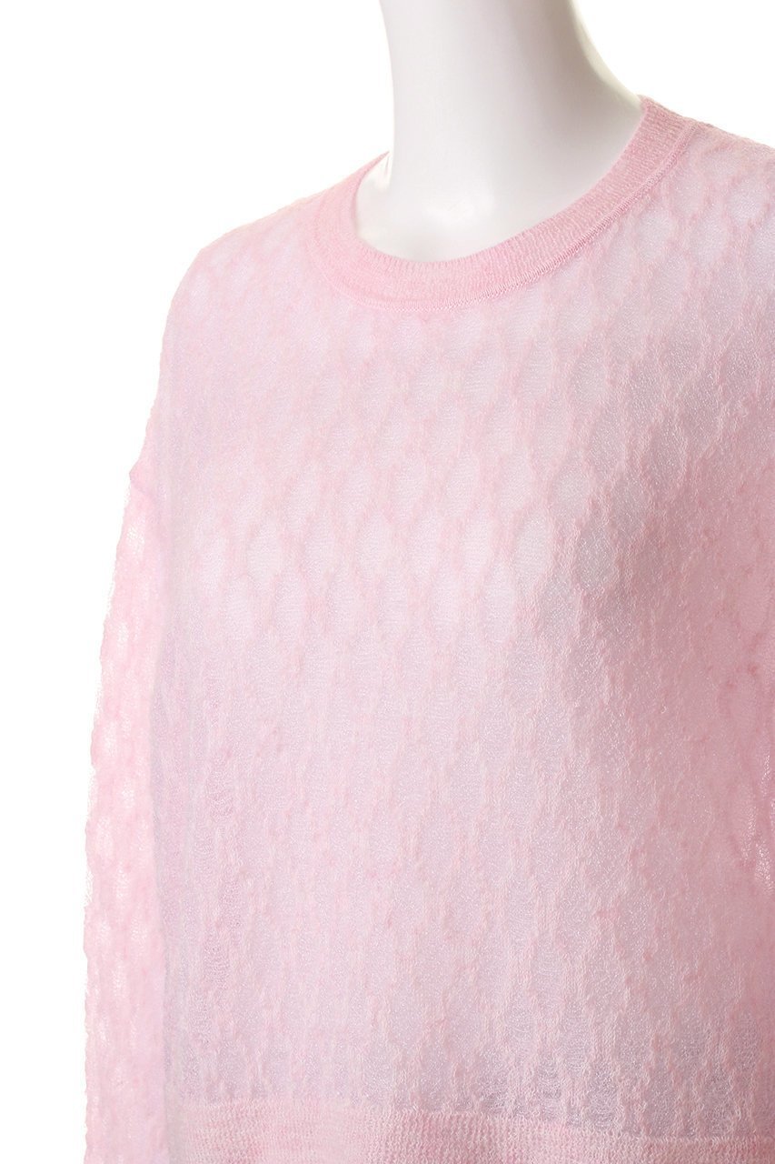 【ガリャルダガランテ/GALLARDAGALANTE】の【HERITANOVUM】シアーモヘヤジャガードニット 人気、トレンドファッション・服の通販 founy(ファニー) 　ファッション　Fashion　レディースファッション　Fashion for Women　トップス・カットソー　Cut & Sew Tops　ニット　Knit Tops & Sweaters　カジュアルプルオーバー・ニットトップス　Pullovers & Knit Tops / Casual Pullovers　おすすめ　Recommended / Our Picks　ショート　Short, Short Length　スウェット / スエット　Sweatshirt, Sweatwear　スタンダード　Standard, Basic　デニム　Denim, Jeans Material　other-5|ID: prp329100004717908 ipo3291000000035833978