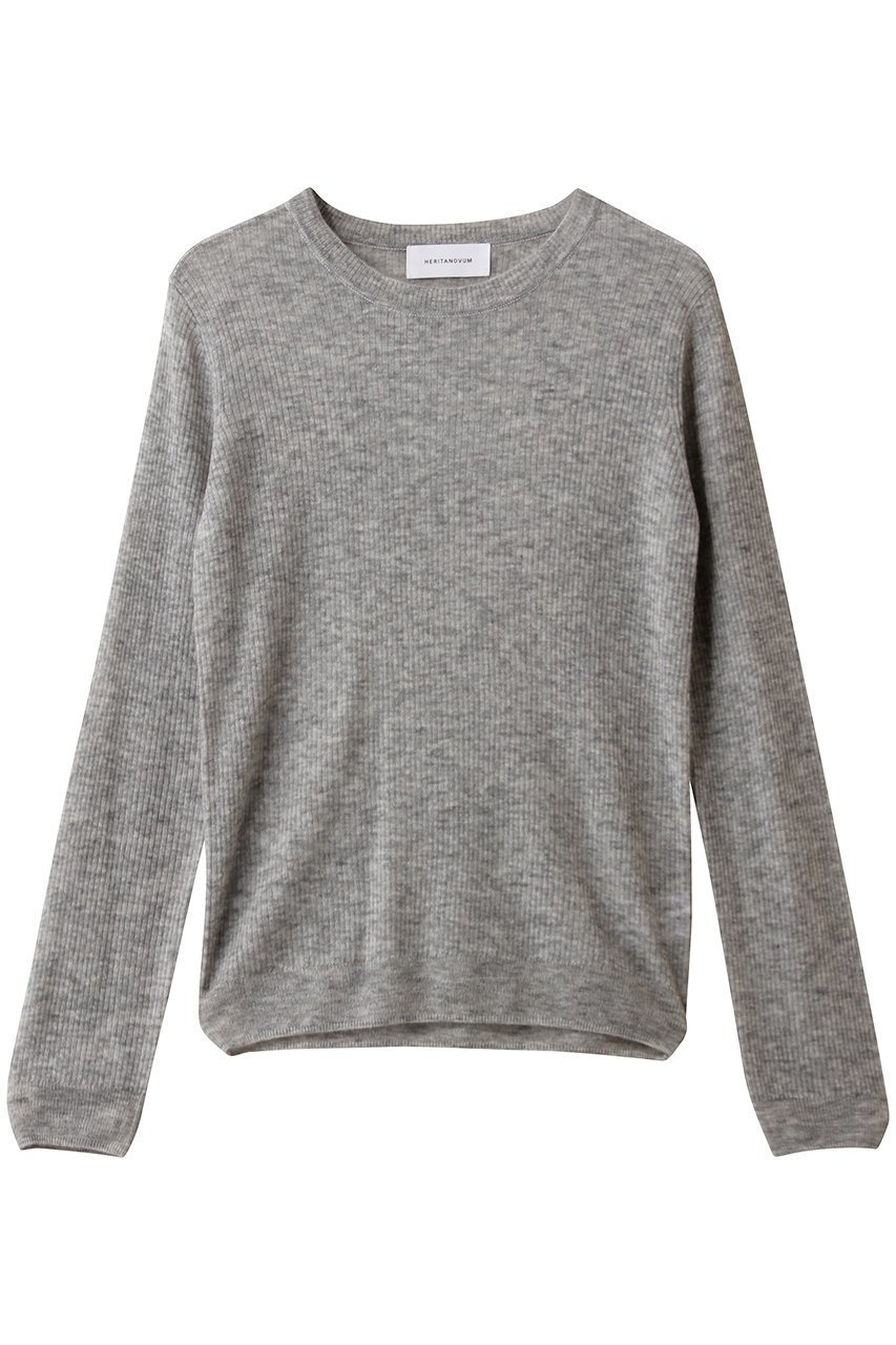 【ガリャルダガランテ/GALLARDAGALANTE】の【HERITANOVUM】クルーリブニット インテリア・キッズ・メンズ・レディースファッション・服の通販 founy(ファニー) 　ファッション　Fashion　レディースファッション　Fashion for Women　トップス・カットソー　Cut & Sew Tops　ニット　Knit Tops & Sweaters　カジュアルプルオーバー・ニットトップス　Pullovers & Knit Tops / Casual Pullovers　シンプル　Simple, Minimal　スタンダード　Standard, Basic　ベーシック　Basic, Essential　新作・新入荷　New Arrivals / New In　ライトグレー|ID: prp329100004717909 ipo3291000000034090778