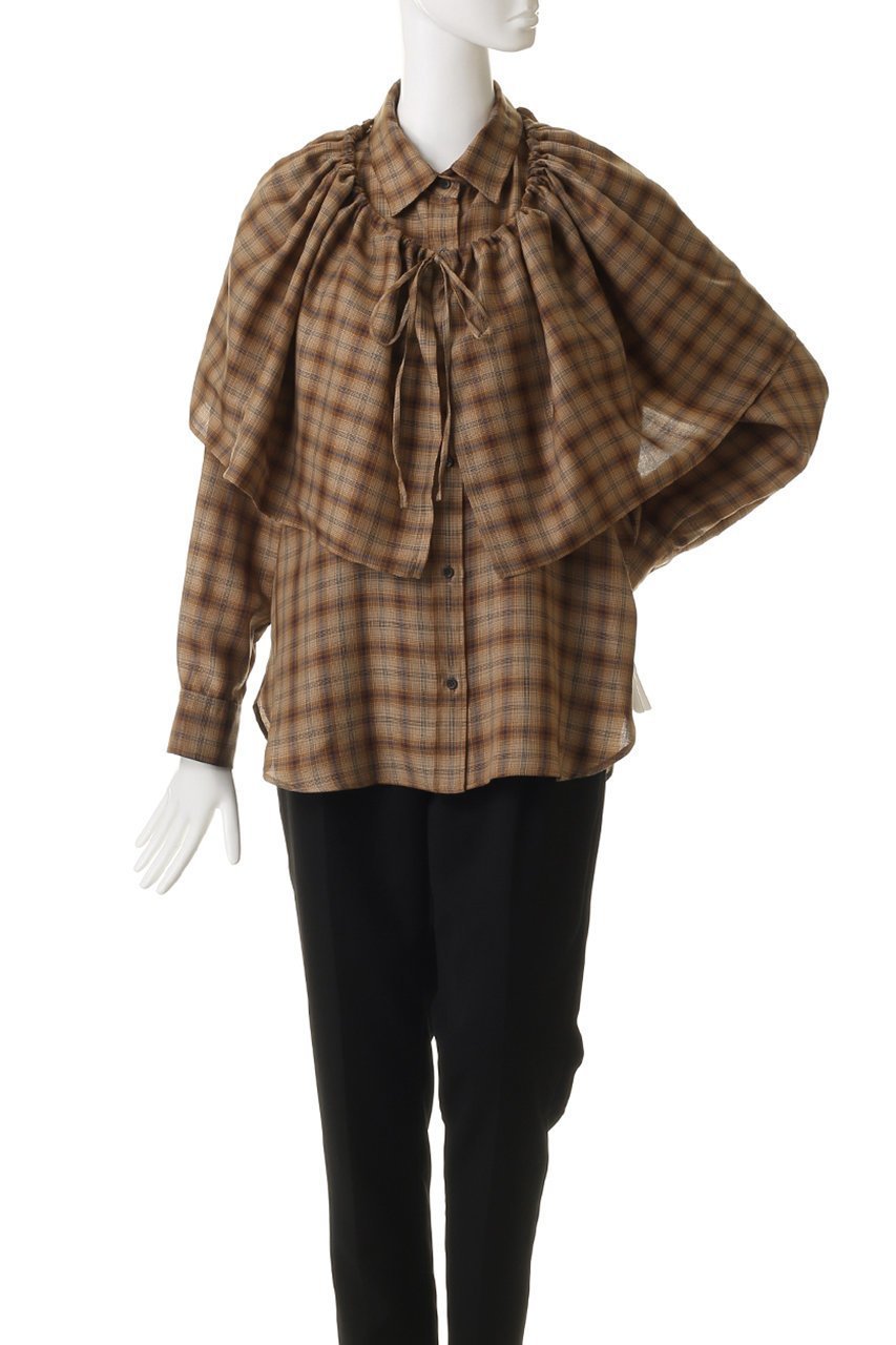 【ガリャルダガランテ/GALLARDAGALANTE】の【HERITANOVUM】ケープシャツ 人気、トレンドファッション・服の通販 founy(ファニー) 　ファッション　Fashion　レディースファッション　Fashion for Women　トップス・カットソー　Cut & Sew Tops　シャツ・ブラウス・オフィスカジュアル　Elegant Blouses & Button-Ups　スタンダード　Standard, Basic　スリーブ　Sleeve, Long Sleeve / Short Sleeve　ロング　Long, Long-Length　新作・新入荷　New Arrivals / New In　other-2|ID: prp329100004717912 ipo3291000000034090803