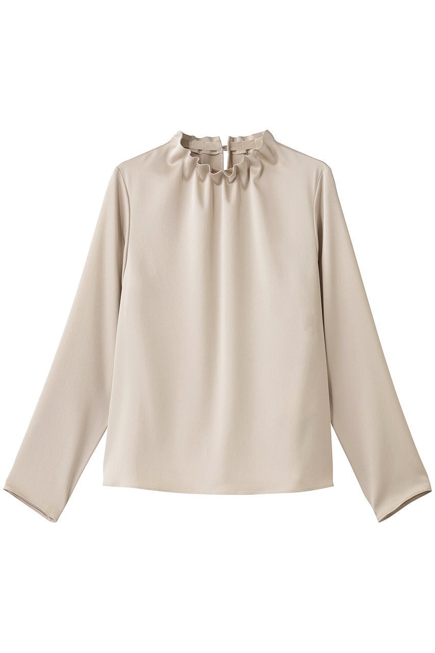 【アナイ/ANAYI】のハンマーサテンスタンド ブラウス インテリア・キッズ・メンズ・レディースファッション・服の通販 founy(ファニー) ファッション Fashion レディースファッション Fashion for Women トップス・カットソー Cut & Sew Tops シャツ・ブラウス・オフィスカジュアル Elegant Blouses & Button-Ups サテン Satin, Glossy Fabric シンプル Simple, Minimal スタンド Stand Collar, Upright Stand スリーブ Sleeve, Long Sleeve / Short Sleeve ロング Long, Long-Length エレガント 上品 Elegant ベージュ|ID: prp329100004717923 ipo3291000000034337237