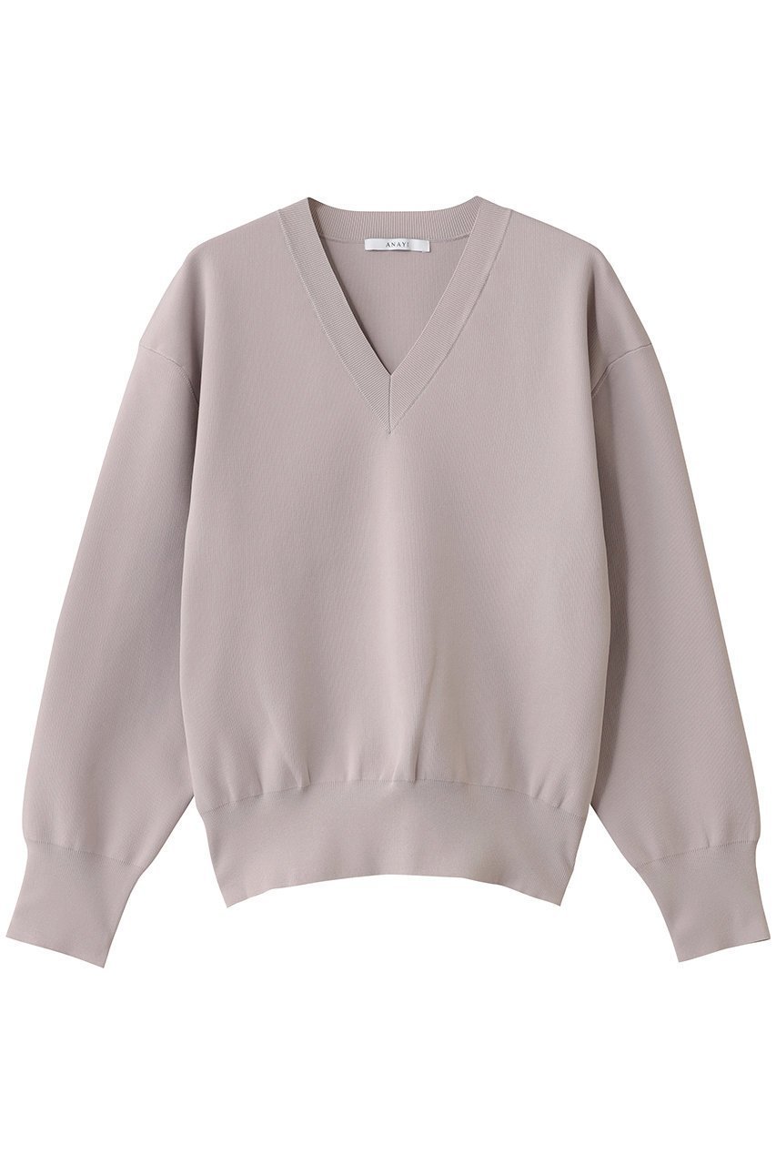 【アナイ/ANAYI】のボリュームショルダーVプルオーバー インテリア・キッズ・メンズ・レディースファッション・服の通販 founy(ファニー) 　ファッション　Fashion　レディースファッション　Fashion for Women　トップス・カットソー　Cut & Sew Tops　ニット　Knit Tops & Sweaters　カジュアルプルオーバー・ニットトップス　Pullovers & Knit Tops / Casual Pullovers　ショルダー　Shoulder, Shoulder Strap　シンプル　Simple, Minimal　フォルム　Silhouette, Form　エレガント 上品　Elegant　新作・新入荷　New Arrivals / New In　グレージュ|ID: prp329100004717926 ipo3291000000034090901