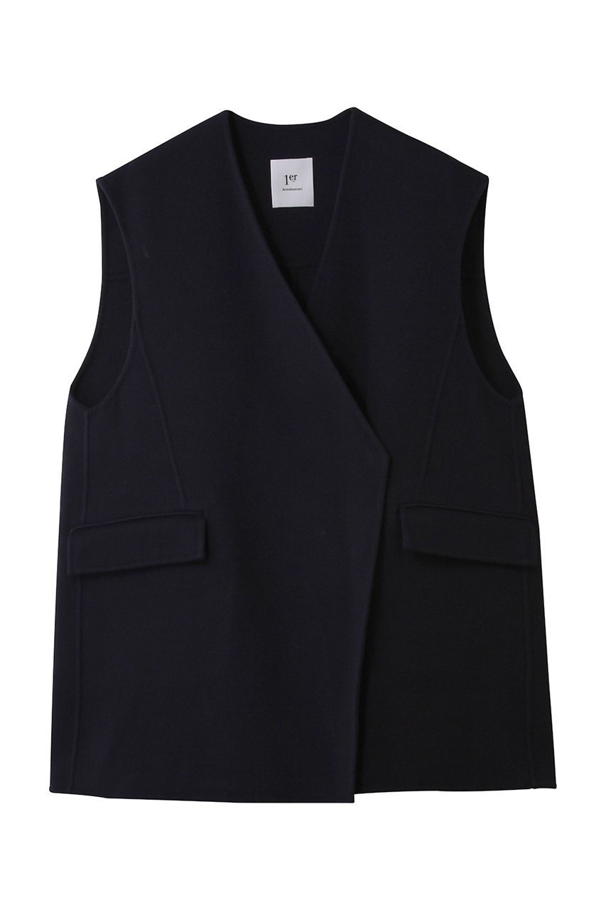 【プルミエ アロンディスモン/1er Arrondissement】のダブルビーバージレ インテリア・キッズ・メンズ・レディースファッション・服の通販 founy(ファニー) 　ファッション　Fashion　レディースファッション　Fashion for Women　アウター　Coat / Outerwear Collection　レディースジャケット・軽アウター　Jackets　エレガント 上品　Elegant　ジャケット　Jacket, Outerwear　バランス　Balance, Style Balance　ベスト　Vest, Waistcoat　A/W・秋冬　Autumn/Winter　ネイビー|ID: prp329100004717933 ipo3291000000035834070