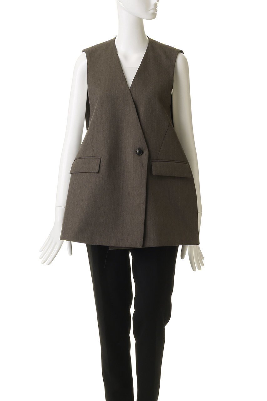 【プルミエ アロンディスモン/1er Arrondissement】の杢ツイルノーカラージレ 人気、トレンドファッション・服の通販 founy(ファニー) 　ファッション　Fashion　レディースファッション　Fashion for Women　アウター　Coat / Outerwear Collection　レディースジャケット・軽アウター　Jackets　ジャケット　Jacket, Outerwear　ベスト　Vest, Waistcoat　other-2|ID: prp329100004717934 ipo3291000000035834091