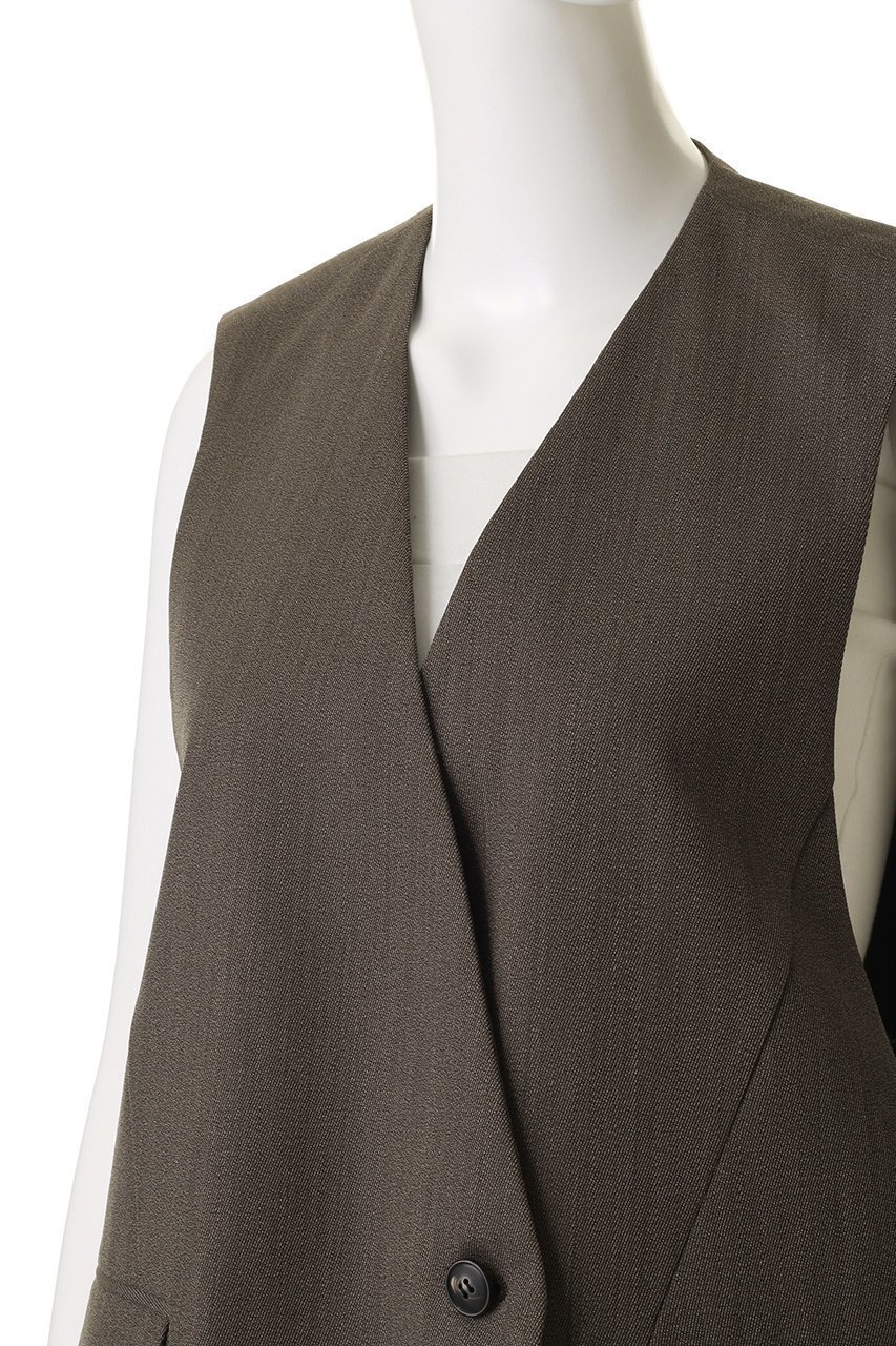 【プルミエ アロンディスモン/1er Arrondissement】の杢ツイルノーカラージレ 人気、トレンドファッション・服の通販 founy(ファニー) 　ファッション　Fashion　レディースファッション　Fashion for Women　アウター　Coat / Outerwear Collection　レディースジャケット・軽アウター　Jackets　ジャケット　Jacket, Outerwear　ベスト　Vest, Waistcoat　other-5|ID: prp329100004717934 ipo3291000000035834100