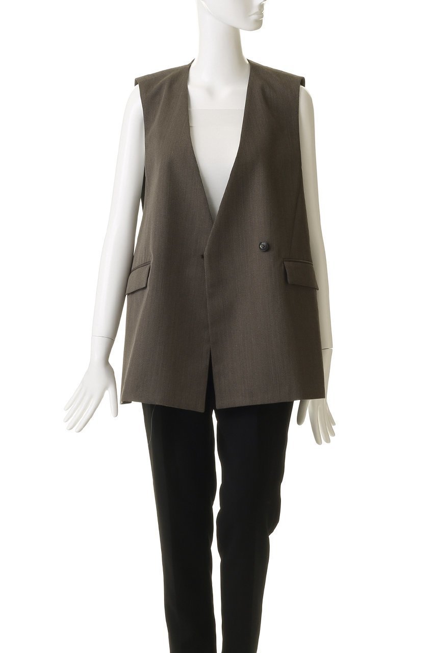 【プルミエ アロンディスモン/1er Arrondissement】の杢ツイルノーカラージレ 人気、トレンドファッション・服の通販 founy(ファニー) 　ファッション　Fashion　レディースファッション　Fashion for Women　アウター　Coat / Outerwear Collection　レディースジャケット・軽アウター　Jackets　ジャケット　Jacket, Outerwear　ベスト　Vest, Waistcoat　other-7|ID: prp329100004717934 ipo3291000000035834103