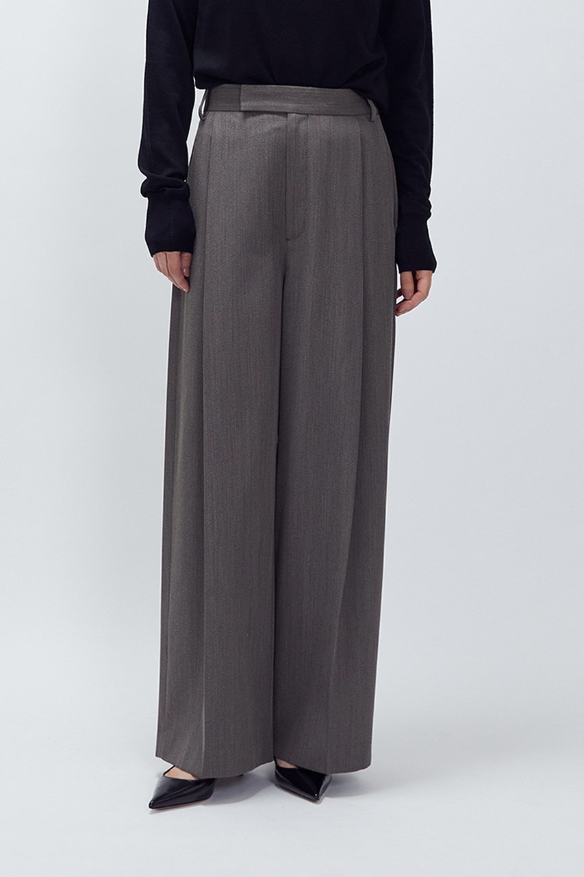 【プルミエ アロンディスモン/1er Arrondissement】の杢ツイルカーブトラウザー 人気、トレンドファッション・服の通販 founy(ファニー) 　ファッション　Fashion　レディースファッション　Fashion for Women　パンツ　Pants & Trousers　クール　Cool, Chic　シンプル　Simple, Minimal　ジャケット　Jacket, Outerwear　セットアップ　Set-Up, Coordinated Outfit　ツイル　Twist, Twisted Detail　別注　Limited Edition, Custom Order　other-7|ID: prp329100004717936 ipo3291000000034308383