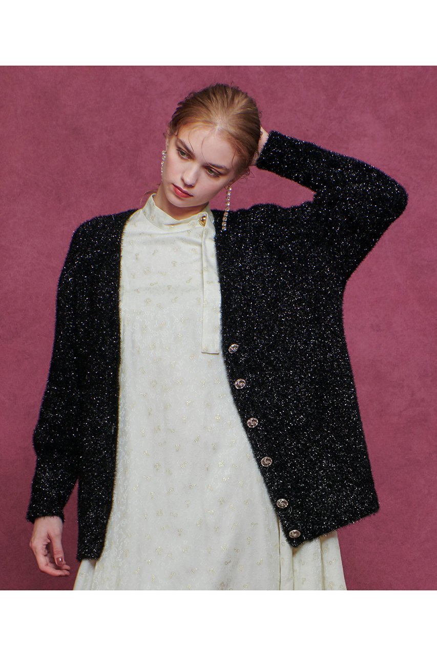 【アルアバイル/allureville】の【LOULOU WILLOUGHBY】フィルムラメミドルカーディガン 人気、トレンドファッション・服の通販 founy(ファニー) 　ファッション　Fashion　レディースファッション　Fashion for Women　トップス・カットソー　Cut & Sew Tops　ニット　Knit Tops & Sweaters　カーディガン・羽織り　Layered Style Cardigans　カフス　Cuff Design　カーディガン　Cardigan, Knitwear　ミドル　Middle Length, Mid Height　ロング　Long, Long-Length　新作・新入荷　New Arrivals / New In　other-8|ID: prp329100004717943 ipo3291000000034091026