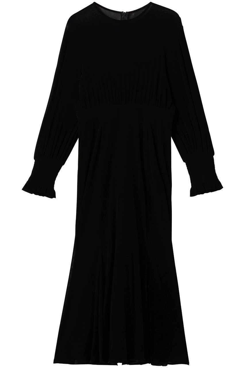 【アルアバイル/allureville】の【LOULOU WILLOUGHBY】チュールフロッキーマーメイドワンピース インテリア・キッズ・メンズ・レディースファッション・服の通販 founy(ファニー) ファッション Fashion レディースファッション Fashion for Women ワンピース Dresses チュニック Tunic Tops & Dresses なめらか Smooth, Silky Texture カフス Cuff Design クラシカル Classical, Vintage-Inspired クラシック Classic, Timeless Style シャーリング Shirring, Ruched チュニック Tunic, Long Top チュール Tulip, Tulip Motif ドレス Dress, One-Piece ベロア Velour, Soft Velvet マーメイド Mermaid, Fishtail Silhouette ロング Long, Long-Length エレガント 上品 Elegant ブラック|ID: prp329100004717945 ipo3291000000035679108