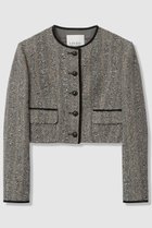 【アルアバイル/allureville】の【LOULOU WILLOUGHBY】LINTONラメツイードショートジャケット グレー|ID: prp329100004717947 ipo3291000000035834127