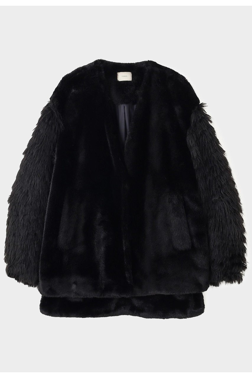 【ル フィル/LE PHIL】のフェイクファーコンビジャケット 人気、トレンドファッション・服の通販 founy(ファニー) 　ファッション　Fashion　レディースファッション　Fashion for Women　アウター　Coat / Outerwear Collection　レディースジャケット・軽アウター　Jackets　おすすめ　Recommended / Our Picks　なめらか　Smooth, Silky Texture　カーディガン　Cardigan, Knitwear　ジャケット　Jacket, Outerwear　スタンダード　Standard, Basic　スリット　Slit, Slit Detail　フェイクファー　Faux Fur, Imitation Fur　新作・新入荷　New Arrivals / New In　 other-1|ID: prp329100004717967 ipo3291000000034091189