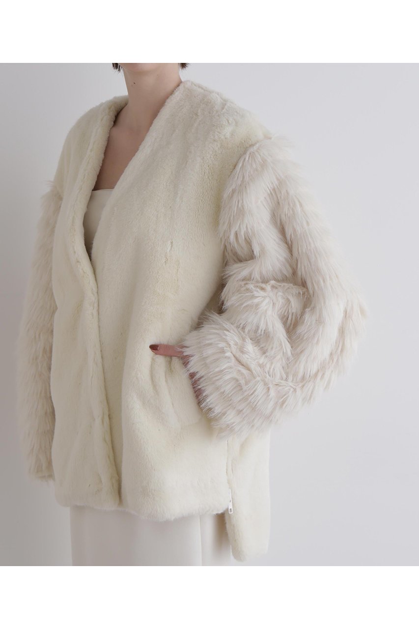 【ル フィル/LE PHIL】のフェイクファーコンビジャケット 人気、トレンドファッション・服の通販 founy(ファニー) 　ファッション　Fashion　レディースファッション　Fashion for Women　アウター　Coat / Outerwear Collection　レディースジャケット・軽アウター　Jackets　おすすめ　Recommended / Our Picks　なめらか　Smooth, Silky Texture　カーディガン　Cardigan, Knitwear　ジャケット　Jacket, Outerwear　スタンダード　Standard, Basic　スリット　Slit, Slit Detail　フェイクファー　Faux Fur, Imitation Fur　新作・新入荷　New Arrivals / New In　other-8|ID: prp329100004717967 ipo3291000000034091203