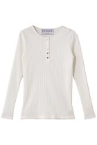 【サードマガジン/THIRD MAGAZINE】のリブヘンリーネックトップ ホワイト|ID: prp329100004717978 ipo3291000000036066657