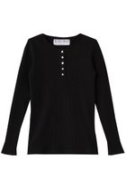 【サードマガジン/THIRD MAGAZINE】のリブヘンリーネックトップ ブラック|ID: prp329100004717978 ipo3291000000036066658