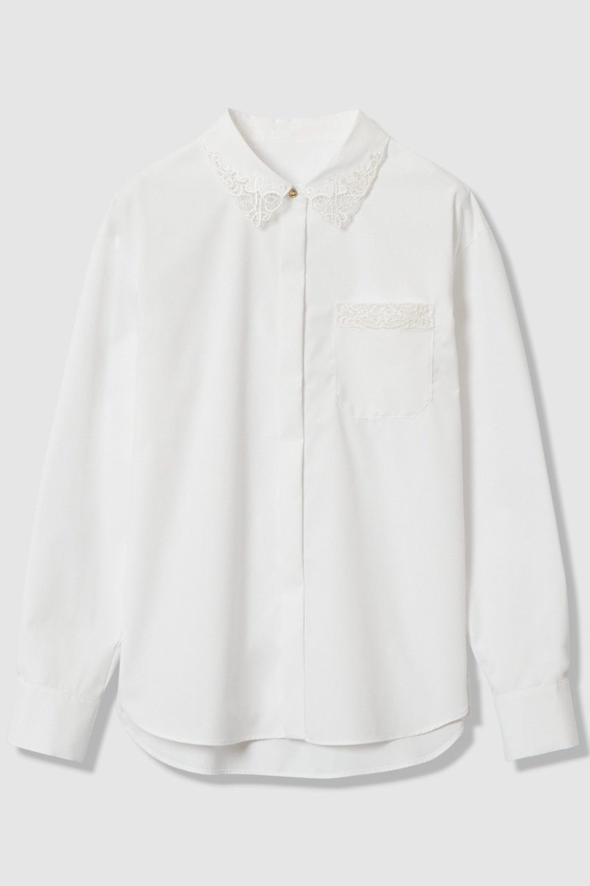 【アナイ/ANAYI】のエンブレム刺繍シャツ 人気、トレンドファッション・服の通販 founy(ファニー) 　ファッション　Fashion　レディースファッション　Fashion for Women　トップス・カットソー　Cut & Sew Tops　シャツ・ブラウス・オフィスカジュアル　Elegant Blouses & Button-Ups　コンパクト　Compact, Small Size　ジャケット　Jacket, Outerwear　スリーブ　Sleeve, Long Sleeve / Short Sleeve　ドロップ　Drop Shoulder, Dropped Style　ポケット　Pocket, Pocket Detail　メタル　Metal, Metal Parts　ロング　Long, Long-Length　エレガント 上品　Elegant　新作・新入荷　New Arrivals / New In　 other-1|ID: prp329100004717983 ipo3291000000034091294