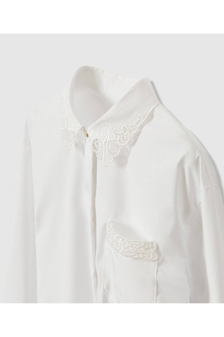 【アナイ/ANAYI】のエンブレム刺繍シャツ 人気、トレンドファッション・服の通販 founy(ファニー) 　ファッション　Fashion　レディースファッション　Fashion for Women　トップス・カットソー　Cut & Sew Tops　シャツ・ブラウス・オフィスカジュアル　Elegant Blouses & Button-Ups　コンパクト　Compact, Small Size　ジャケット　Jacket, Outerwear　スリーブ　Sleeve, Long Sleeve / Short Sleeve　ドロップ　Drop Shoulder, Dropped Style　ポケット　Pocket, Pocket Detail　メタル　Metal, Metal Parts　ロング　Long, Long-Length　エレガント 上品　Elegant　新作・新入荷　New Arrivals / New In　other-3|ID: prp329100004717983 ipo3291000000034091297