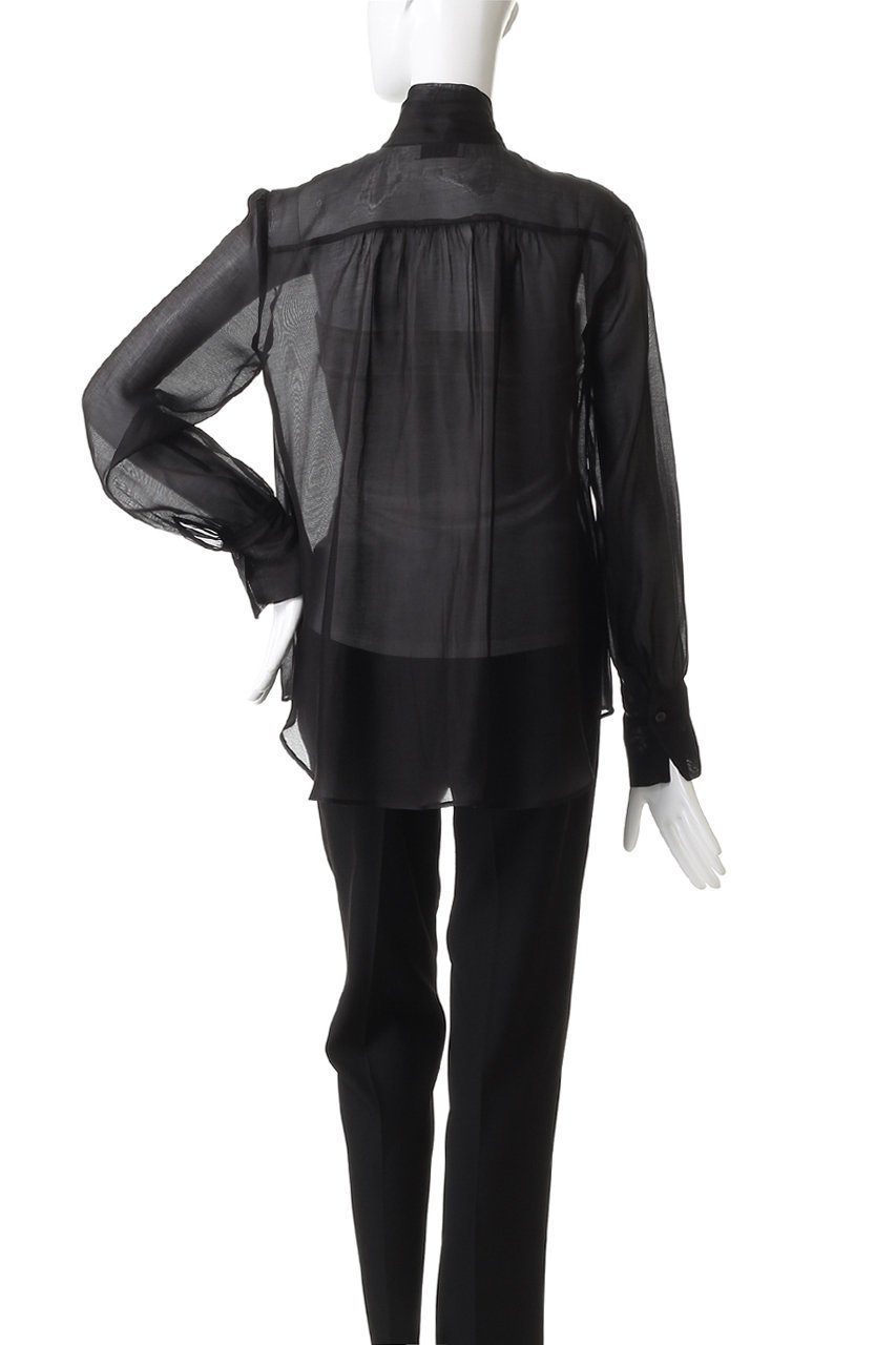 【ジェイドット/j.】の綿シルクオーガンジーボウタイブラウス 人気、トレンドファッション・服の通販 founy(ファニー) 　ファッション　Fashion　レディースファッション　Fashion for Women　トップス・カットソー　Cut & Sew Tops　シャツ・ブラウス・オフィスカジュアル　Elegant Blouses & Button-Ups　エレガント 上品　Elegant　シアー　Sheer, See-Through　シルク　Silk, 100% Silk　スラックス　Slacks, Dress Pants　スリーブ　Sleeve, Long Sleeve / Short Sleeve　デニム　Denim, Jeans Material　フェミニン　Feminine, Girly　ロング　Long, Long-Length　新作・新入荷　New Arrivals / New In　other-4|ID: prp329100004717985 ipo3291000000034091313