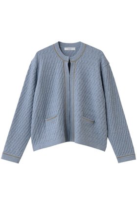 【エブール/ebure】のブレードポイントケーブルニット クルーネックカーディガン 人気、トレンドファッション・服の通販 founy(ファニー) ファッション Fashion レディースファッション Fashion for Women トップス・カットソー Cut & Sew Tops ニット Knit Tops & Sweaters カーディガン・羽織り Layered Style Cardigans カーディガン Cardigan, Knitwear ジュエリー Jewelry, Accessories ポケット Pocket, Pocket Detail エレガント 上品 Elegant |ID:prp329100004718005