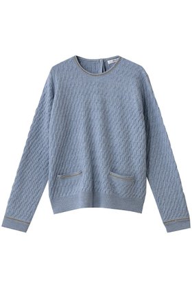 【エブール/ebure】のブレードポイントケーブルニット クルーネックプルオーバー 人気、トレンドファッション・服の通販 founy(ファニー) ファッション Fashion レディースファッション Fashion for Women トップス・カットソー Cut & Sew Tops ニット Knit Tops & Sweaters カジュアルプルオーバー・ニットトップス Pullovers & Knit Tops / Casual Pullovers おすすめ Recommended / Our Picks ポケット Pocket, Pocket Detail マニッシュ Mannish, Boyish エレガント 上品 Elegant |ID:prp329100004718006