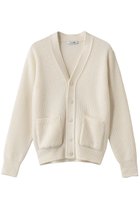 【スローン/SLOANE】の7G 片畦編み ファインラムズウール×カシミヤ Vネックカーディガン ホワイト|ID: prp329100004719364 ipo3291000000034102782