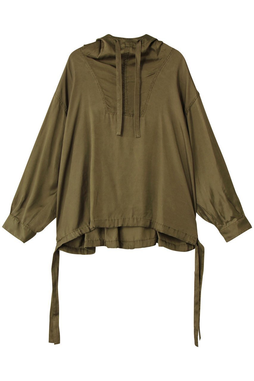 【プレインピープル/PLAIN PEOPLE】のearth pigment cloth アノラック風ブラウス インテリア・キッズ・メンズ・レディースファッション・服の通販 founy(ファニー) 　ファッション　Fashion　レディースファッション　Fashion for Women　トップス・カットソー　Cut & Sew Tops　シャツ・ブラウス・オフィスカジュアル　Elegant Blouses & Button-Ups　とろみ　Fluid, Flowy Fabric　スタイリッシュ　Stylish, Fashionable　スリーブ　Sleeve, Long Sleeve / Short Sleeve　トラベル　Travel, Travel Gear　モダン　Modern, Contemporary　ロング　Long, Long-Length　エレガント 上品　Elegant　新作・新入荷　New Arrivals / New In　カーキ|ID: prp329100004719403 ipo3291000000034103093