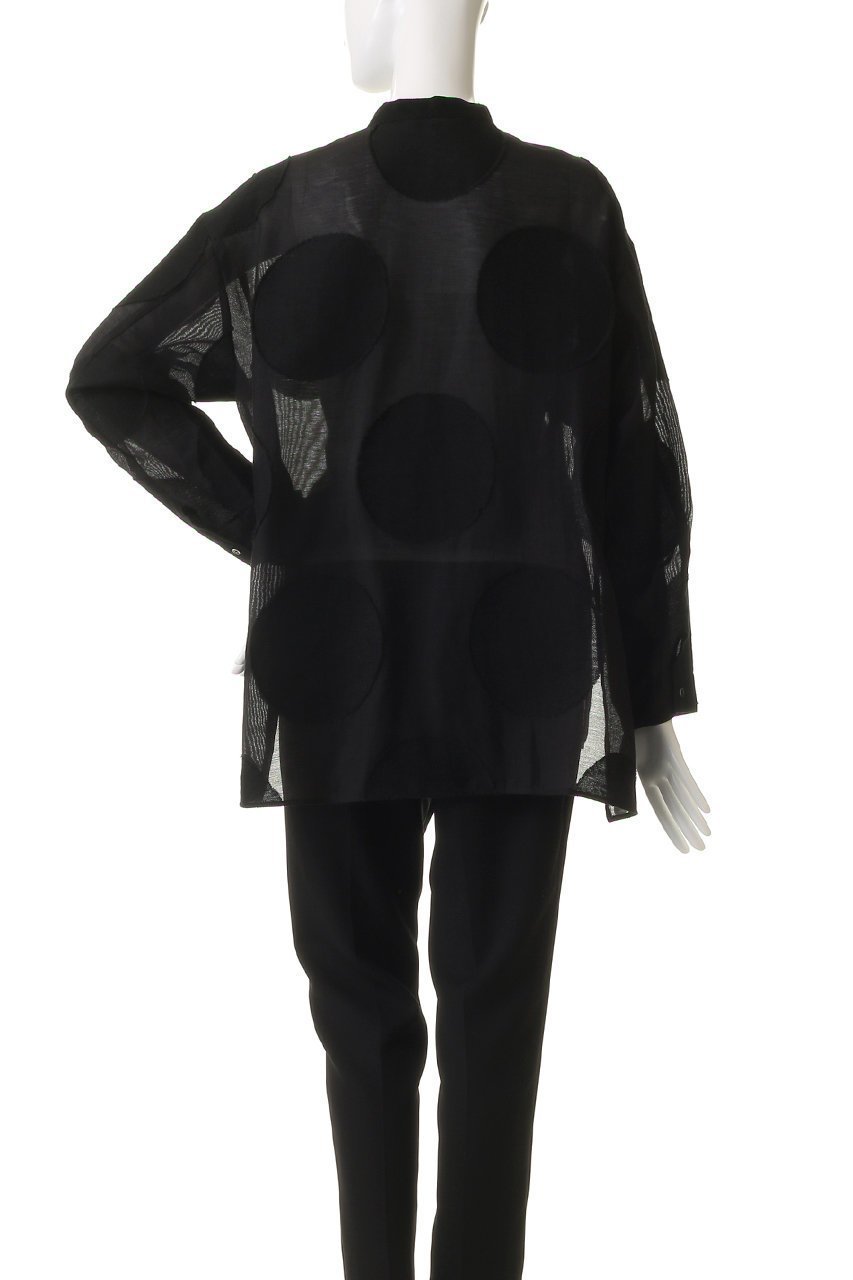 【プレインピープル/PLAIN PEOPLE】のビッグドットスラッシュネックシャツ 人気、トレンドファッション・服の通販 founy(ファニー) 　ファッション　Fashion　レディースファッション　Fashion for Women　トップス・カットソー　Cut & Sew Tops　シャツ・ブラウス・オフィスカジュアル　Elegant Blouses & Button-Ups　スリーブ　Sleeve, Long Sleeve / Short Sleeve　ドット　Polka Dot, Dot Pattern　モダン　Modern, Contemporary　リボン　Ribbon, Bow　ロング　Long, Long-Length　新作・新入荷　New Arrivals / New In　other-4|ID: prp329100004719404 ipo3291000000034103111
