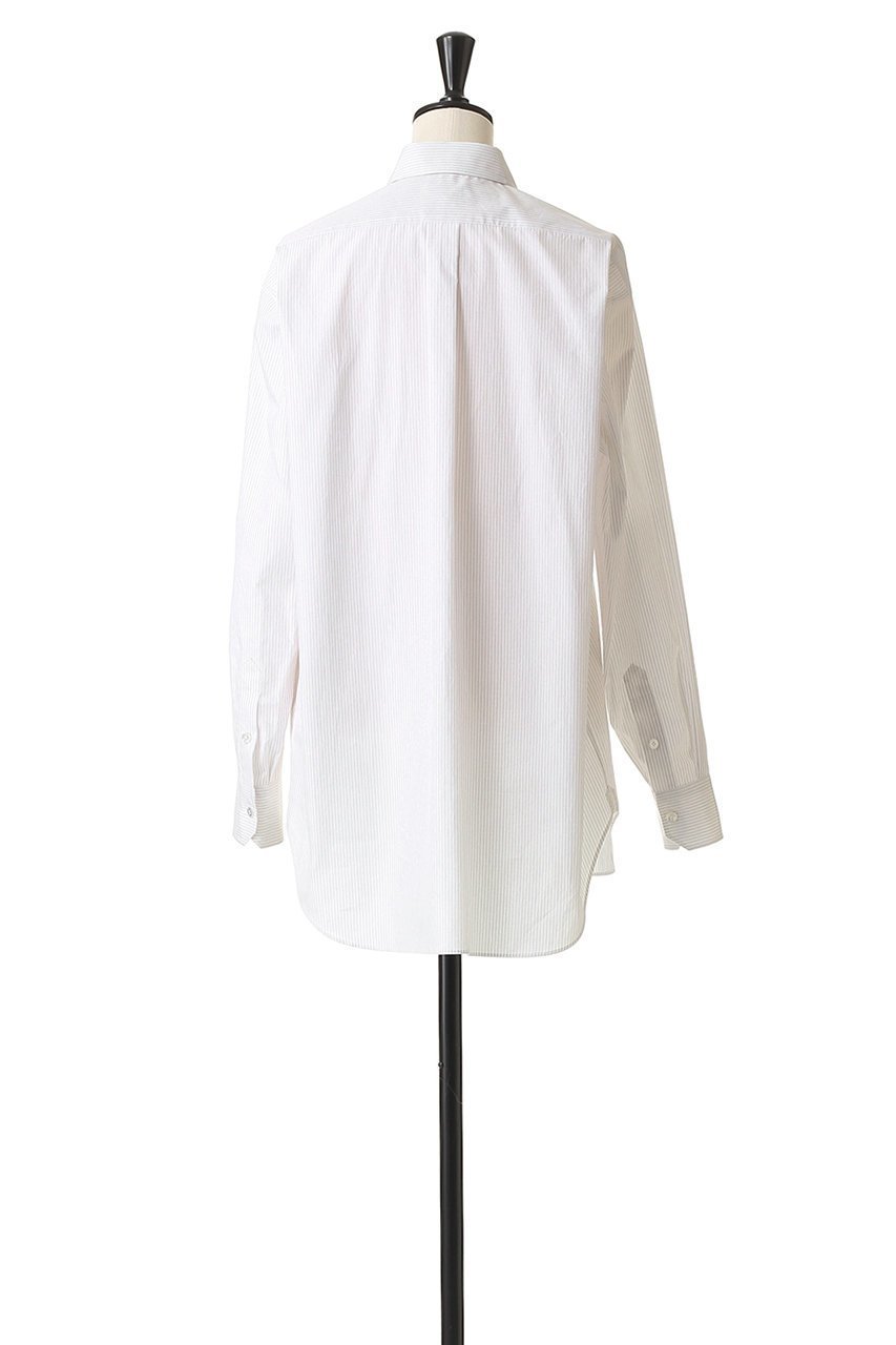 【ブラミンク/BLAMINK】のコットンストライプレギュラーカラーシャツ 人気、トレンドファッション・服の通販 founy(ファニー) 　ファッション　Fashion　レディースファッション　Fashion for Women　トップス・カットソー　Cut & Sew Tops　シャツ・ブラウス・オフィスカジュアル　Elegant Blouses & Button-Ups　シンプル　Simple, Minimal　ストライプ　Stripe, Striped Pattern　スリーブ　Sleeve, Long Sleeve / Short Sleeve　ボトム　Bottoms, Lower Wear　レギュラー　Regular, Standard Fit　ロング　Long, Long-Length　エレガント 上品　Elegant　新作・新入荷　New Arrivals / New In　羽織　Haori, Light Jacket　other-4|ID: prp329100004719412 ipo3291000000034103185