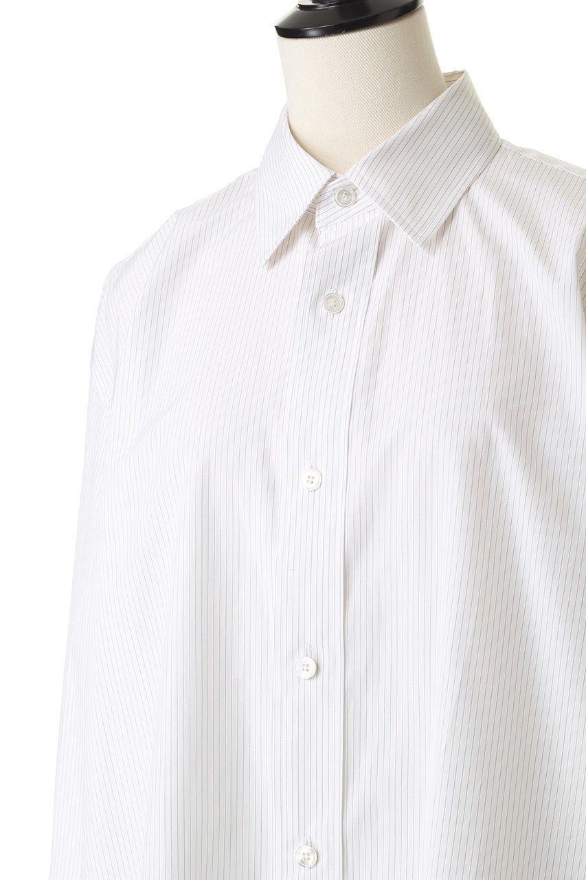 【ブラミンク/BLAMINK】のコットンストライプレギュラーカラーシャツ 人気、トレンドファッション・服の通販 founy(ファニー) 　ファッション　Fashion　レディースファッション　Fashion for Women　トップス・カットソー　Cut & Sew Tops　シャツ・ブラウス・オフィスカジュアル　Elegant Blouses & Button-Ups　シンプル　Simple, Minimal　ストライプ　Stripe, Striped Pattern　スリーブ　Sleeve, Long Sleeve / Short Sleeve　ボトム　Bottoms, Lower Wear　レギュラー　Regular, Standard Fit　ロング　Long, Long-Length　エレガント 上品　Elegant　新作・新入荷　New Arrivals / New In　羽織　Haori, Light Jacket　other-5|ID: prp329100004719412 ipo3291000000034103187