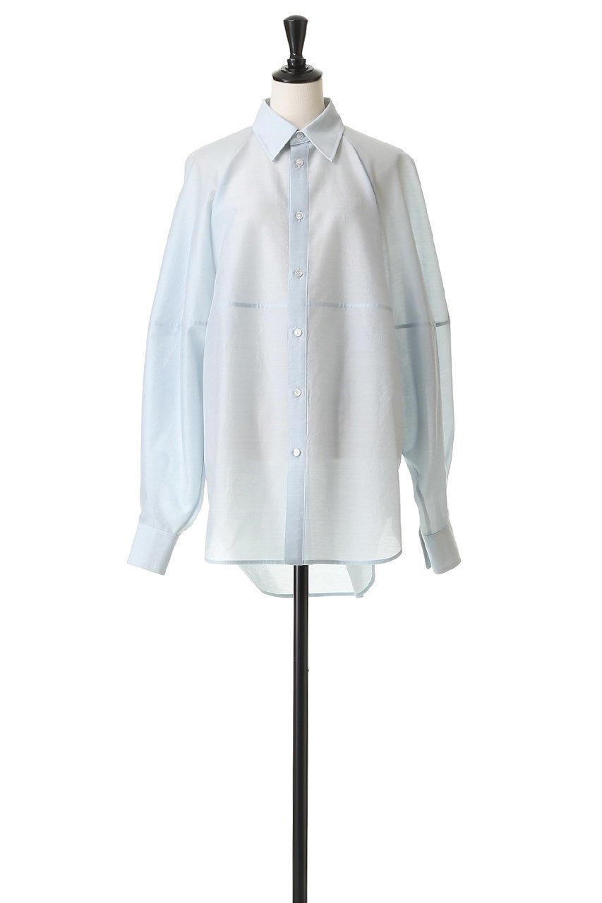 【ブラミンク/BLAMINK】のパフスリーブレギュラーカラーシャツ 人気、トレンドファッション・服の通販 founy(ファニー) 　ファッション　Fashion　レディースファッション　Fashion for Women　トップス・カットソー　Cut & Sew Tops　シャツ・ブラウス・オフィスカジュアル　Elegant Blouses & Button-Ups　シアー　Sheer, See-Through　スリーブ　Sleeve, Long Sleeve / Short Sleeve　ロング　Long, Long-Length　エレガント 上品　Elegant　新作・新入荷　New Arrivals / New In　other-2|ID: prp329100004719416 ipo3291000000034103214