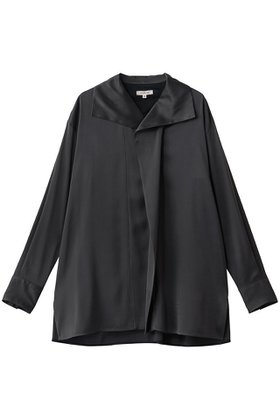 【ブラミンク/BLAMINK】のフライフロントロングスリーブ 人気、トレンドファッション・服の通販 founy(ファニー) ファッション Fashion レディースファッション Fashion for Women トップス・カットソー Cut & Sew Tops シャツ・ブラウス・オフィスカジュアル Elegant Blouses & Button-Ups サテン Satin, Glossy Fabric シルク Silk, 100% Silk スリーブ Sleeve, Long Sleeve / Short Sleeve フロント Front, Front Design リラックス Relax, Relaxed Fit ロング Long, Long-Length エレガント 上品 Elegant |ID:prp329100004719418