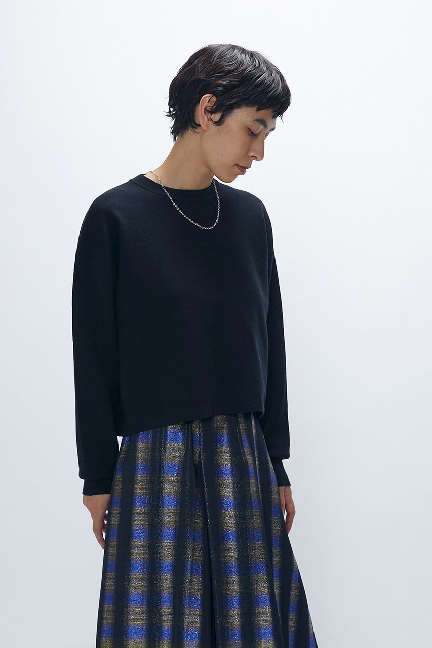 【プルミエ アロンディスモン/1er Arrondissement】のボックスショートニットプルオーバー 人気、トレンドファッション・服の通販 founy(ファニー) 　ファッション　Fashion　レディースファッション　Fashion for Women　トップス・カットソー　Cut & Sew Tops　ニット　Knit Tops & Sweaters　カジュアルプルオーバー・ニットトップス　Pullovers & Knit Tops / Casual Pullovers　ショート　Short, Short Length　シンプル　Simple, Minimal　デニム　Denim, Jeans Material　バランス　Balance, Style Balance　フィット　Fit, Slim Fit　フォルム　Silhouette, Form　ボックス　Boxy, Box Shape　other-6|ID: prp329100004719426 ipo3291000000034321804