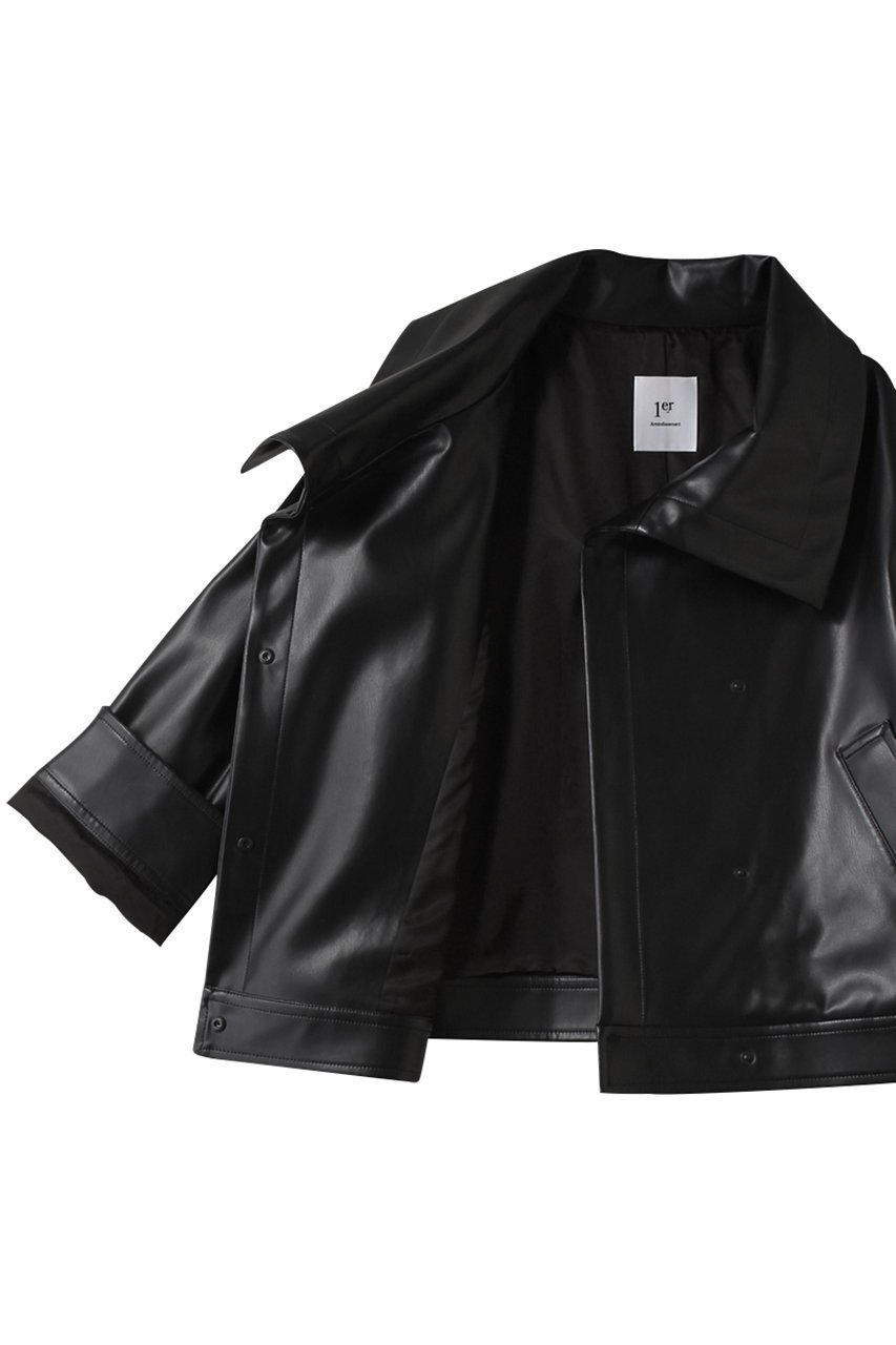 【プルミエ アロンディスモン/1er Arrondissement】のフェイクレザージャケット 人気、トレンドファッション・服の通販 founy(ファニー) 　ファッション　Fashion　レディースファッション　Fashion for Women　アウター　Coat / Outerwear Collection　レディースジャケット・軽アウター　Jackets　ジャケット　Jacket, Outerwear　スタンド　Stand Collar, Upright Stand　フェイクレザー　Faux Leather, PU Leather　ブルゾン　Blouson, Bomber Jacket　モダン　Modern, Contemporary　リアル　Real, Realistic　エレガント 上品　Elegant　A/W・秋冬　Autumn/Winter　other-6|ID: prp329100004719428 ipo3291000000035561367