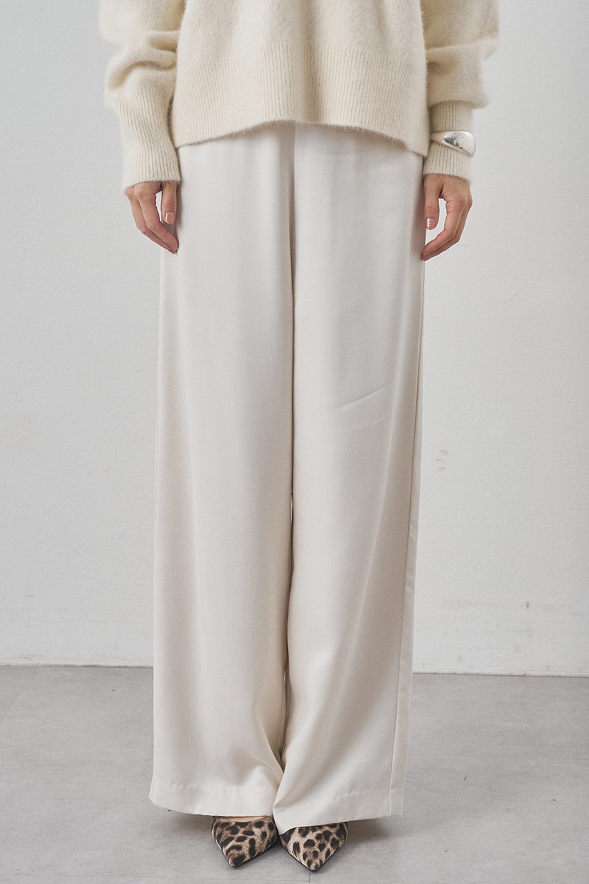 【ウィムガゼット/Whim Gazette】のフィブリルパンツ インテリア・キッズ・メンズ・レディースファッション・服の通販 founy(ファニー) 　ファッション　Fashion　レディースファッション　Fashion for Women　パンツ　Pants & Trousers　とろみ　Fluid, Flowy Fabric　エレガント 上品　Elegant　キュプラ　Cupro, Eco Fabric　サテン　Satin, Glossy Fabric　ストレート　Straight, Straight Cut　フィット　Fit, Slim Fit　ワイド　Wide, Wide Fit　ヴィンテージ　Vintage Style　新作・新入荷　New Arrivals / New In　オフホワイト|ID: prp329100004719430 ipo3291000000034555413