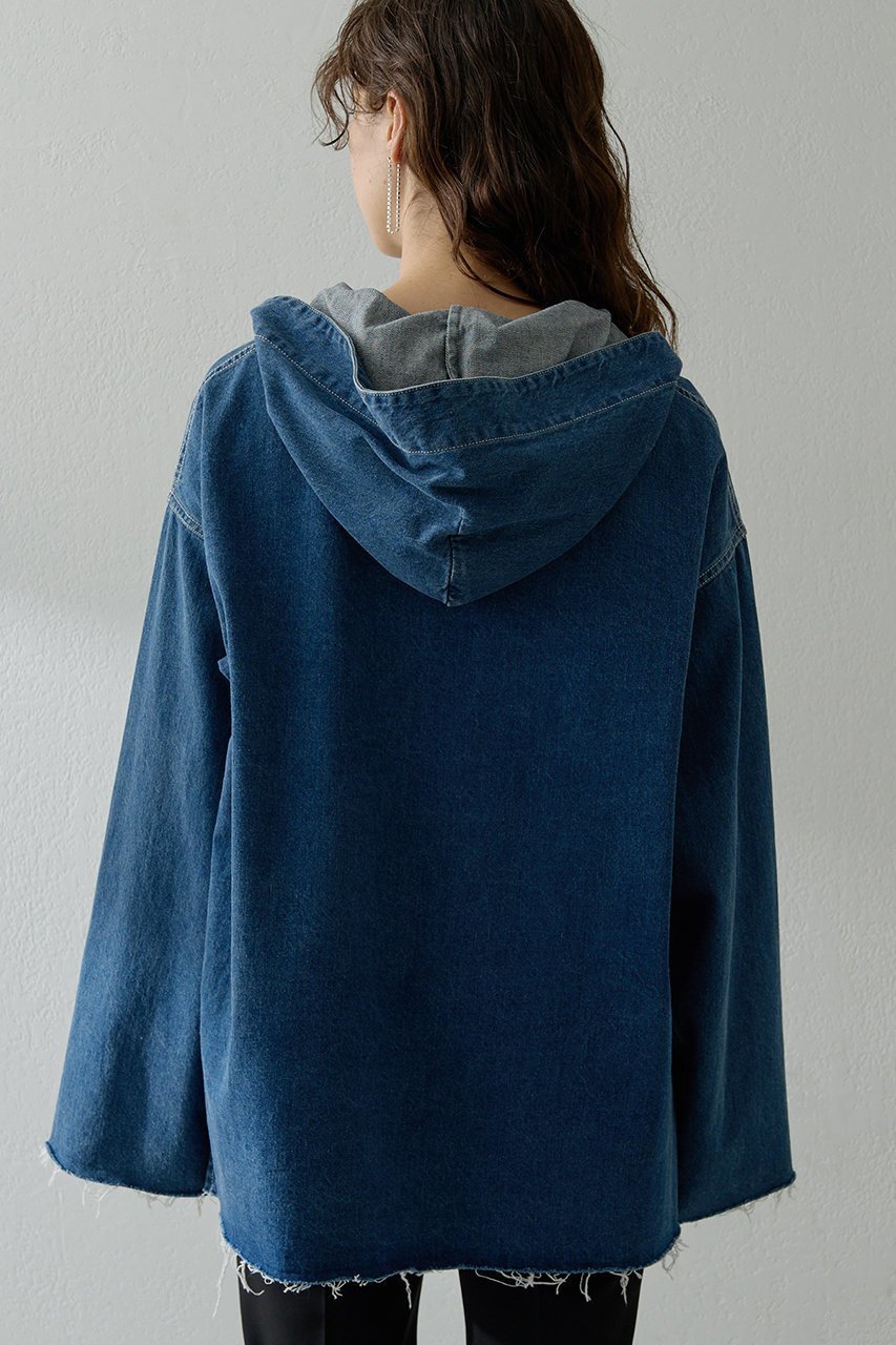 【ウィムガゼット/Whim Gazette】のデニムフーディー 人気、トレンドファッション・服の通販 founy(ファニー) 　ファッション　Fashion　レディースファッション　Fashion for Women　トップス・カットソー　Cut & Sew Tops　シャツ・ブラウス・オフィスカジュアル　Elegant Blouses & Button-Ups　レディースパーカー・カジュアルフーディー　Casual Hoodies & Sweatshirts　ロングTシャツ・Tシャツ　Longline T-Shirts & Tees　スウェット・クルーネックトップス　Sweatshirts & Crewnecks / Relaxed Fit Sweat Tops　カットソー・ベーシックTシャツ　Cut-and-Sewn Tops / Stretch Tees & Basics　インナー　Innerwear　ヴィンテージ　Vintage Style　デニム　Denim, Jeans Material　フロント　Front, Front Design　ボトム　Bottoms, Lower Wear　ユーズド　Used, Vintage-Look　リラックス　Relax, Relaxed Fit　新作・新入荷　New Arrivals / New In　other-3|ID: prp329100004719432 ipo3291000000034103349