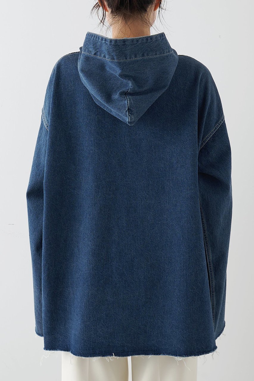 【ウィムガゼット/Whim Gazette】のデニムフーディー 人気、トレンドファッション・服の通販 founy(ファニー) 　ファッション　Fashion　レディースファッション　Fashion for Women　トップス・カットソー　Cut & Sew Tops　シャツ・ブラウス・オフィスカジュアル　Elegant Blouses & Button-Ups　レディースパーカー・カジュアルフーディー　Casual Hoodies & Sweatshirts　ロングTシャツ・Tシャツ　Longline T-Shirts & Tees　スウェット・クルーネックトップス　Sweatshirts & Crewnecks / Relaxed Fit Sweat Tops　カットソー・ベーシックTシャツ　Cut-and-Sewn Tops / Stretch Tees & Basics　インナー　Innerwear　ヴィンテージ　Vintage Style　デニム　Denim, Jeans Material　フロント　Front, Front Design　ボトム　Bottoms, Lower Wear　ユーズド　Used, Vintage-Look　リラックス　Relax, Relaxed Fit　新作・新入荷　New Arrivals / New In　other-8|ID: prp329100004719432 ipo3291000000034103354