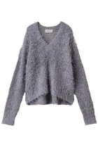 【デパリエ/DEPAREILLE】のモヘアグリッターシャギーVネックニット グレー|ID: prp329100004719437 ipo3291000000034103390