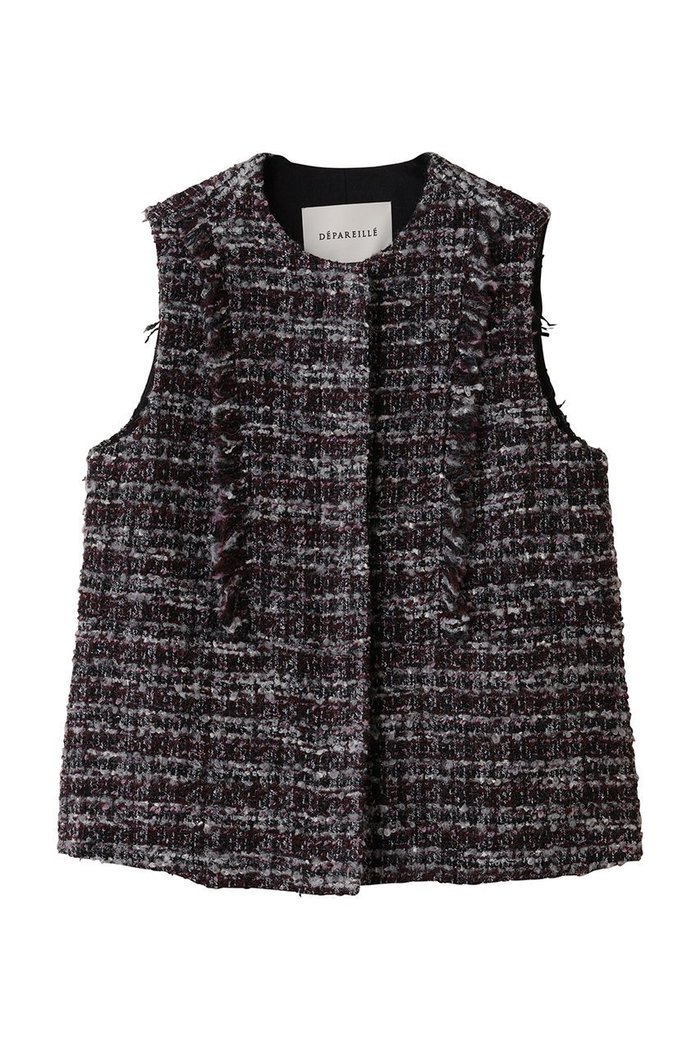 【デパリエ/DEPAREILLE】のミックスツイードジレ インテリア・キッズ・メンズ・レディースファッション・服の通販 founy(ファニー) https://founy.com/ ファッション Fashion レディースファッション Fashion for Women アウター Coat / Outerwear Collection レディースジャケット・軽アウター Jackets おすすめ Recommended / Our Picks ジャケット Jacket, Outerwear セレモニー Ceremony フリンジ Fringe, Tassel ベスト Vest, Waistcoat エレガント 上品 Elegant 新作・新入荷 New Arrivals / New In |ID: prp329100004719439 ipo3291000000034103404