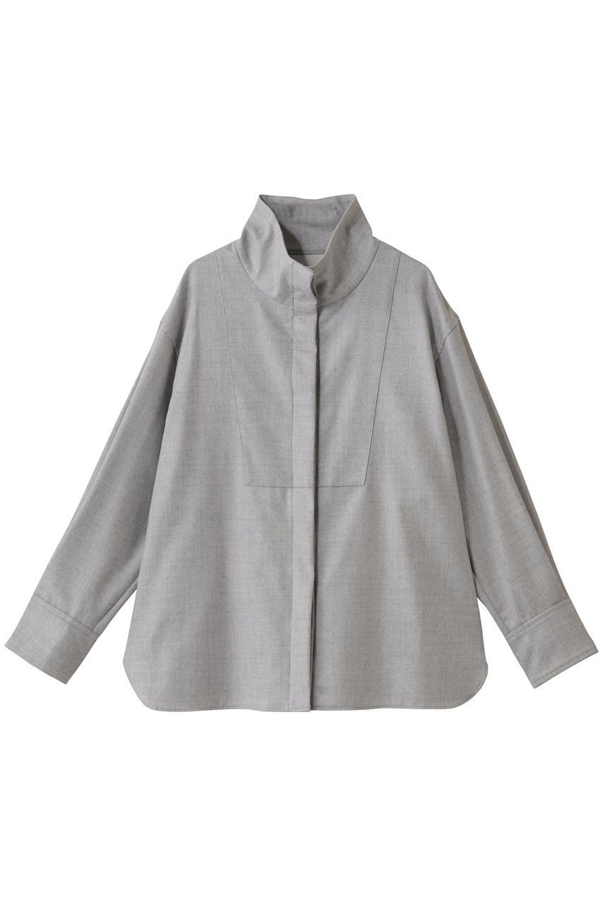 【デパリエ/DEPAREILLE】のサキソニースタンドカラーシャツ 人気、トレンドファッション・服の通販 founy(ファニー) 　ファッション　Fashion　レディースファッション　Fashion for Women　トップス・カットソー　Cut & Sew Tops　シャツ・ブラウス・オフィスカジュアル　Elegant Blouses & Button-Ups　シンプル　Simple, Minimal　スタンド　Stand Collar, Upright Stand　スリット　Slit, Slit Detail　スリーブ　Sleeve, Long Sleeve / Short Sleeve　フロント　Front, Front Design　ロング　Long, Long-Length　新作・新入荷　New Arrivals / New In　 other-1|ID: prp329100004719441 ipo3291000000034103422
