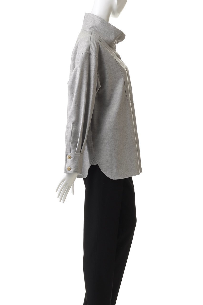 【デパリエ/DEPAREILLE】のサキソニースタンドカラーシャツ 人気、トレンドファッション・服の通販 founy(ファニー) 　ファッション　Fashion　レディースファッション　Fashion for Women　トップス・カットソー　Cut & Sew Tops　シャツ・ブラウス・オフィスカジュアル　Elegant Blouses & Button-Ups　シンプル　Simple, Minimal　スタンド　Stand Collar, Upright Stand　スリット　Slit, Slit Detail　スリーブ　Sleeve, Long Sleeve / Short Sleeve　フロント　Front, Front Design　ロング　Long, Long-Length　新作・新入荷　New Arrivals / New In　other-3|ID: prp329100004719441 ipo3291000000034103426