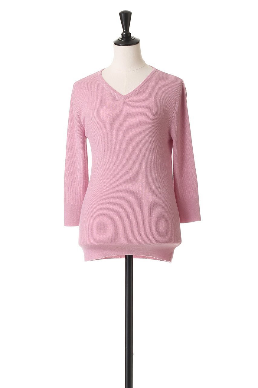 【ブラミンク/BLAMINK】のラメVネックニット 人気、トレンドファッション・服の通販 founy(ファニー) 　ファッション　Fashion　レディースファッション　Fashion for Women　トップス・カットソー　Cut & Sew Tops　ニット　Knit Tops & Sweaters　カジュアルプルオーバー・ニットトップス　Pullovers & Knit Tops / Casual Pullovers　Vネックトップス　V-Neck Tops / V-Cut Neckline Shirts　インナー　Innerwear　シルク　Silk, 100% Silk　シンプル　Simple, Minimal　デコルテ　Décolleté, Neckline　エレガント 上品　Elegant　新作・新入荷　New Arrivals / New In　other-2|ID: prp329100004719447 ipo3291000000034103470