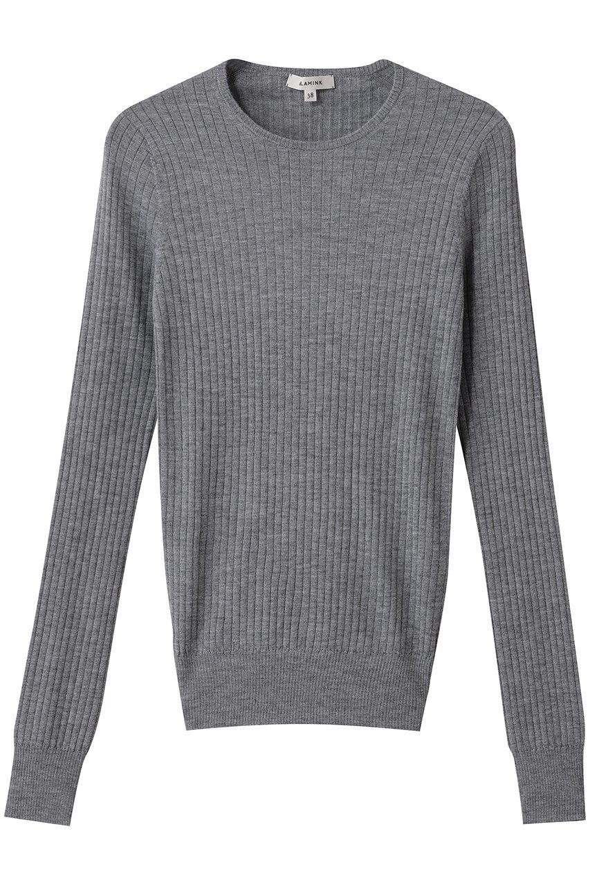 【ブラミンク/BLAMINK】のカシミヤシルクリブクルーネックニット インテリア・キッズ・メンズ・レディースファッション・服の通販 founy(ファニー) 　ファッション　Fashion　レディースファッション　Fashion for Women　トップス・カットソー　Cut & Sew Tops　ニット　Knit Tops & Sweaters　カジュアルプルオーバー・ニットトップス　Pullovers & Knit Tops / Casual Pullovers　なめらか　Smooth, Silky Texture　シルク　Silk, 100% Silk　ベーシック　Basic, Essential　新作・新入荷　New Arrivals / New In　ミッドグレー|ID: prp329100004719448 ipo3291000000034103477