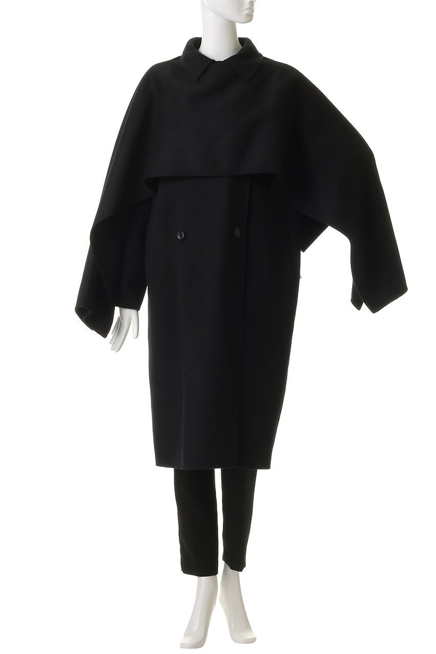 【エステータ/esteta】のウールリバー ケープ付き コート 人気、トレンドファッション・服の通販 founy(ファニー) 　ファッション　Fashion　レディースファッション　Fashion for Women　アウター　Coat / Outerwear Collection　コート・ロングコート・ピーコート　Long Coats, Peacoats & More　クラシカル　Classical, Vintage-Inspired　シンプル　Simple, Minimal　ジャケット　Jacket, Outerwear　ダブル　Double, Double-Breasted　デニム　Denim, Jeans Material　リュクス　Luxury, Elegant, High-End, Chic　ロング　Long, Long-Length　新作・新入荷　New Arrivals / New In　other-2|ID: prp329100004719451 ipo3291000000034103497