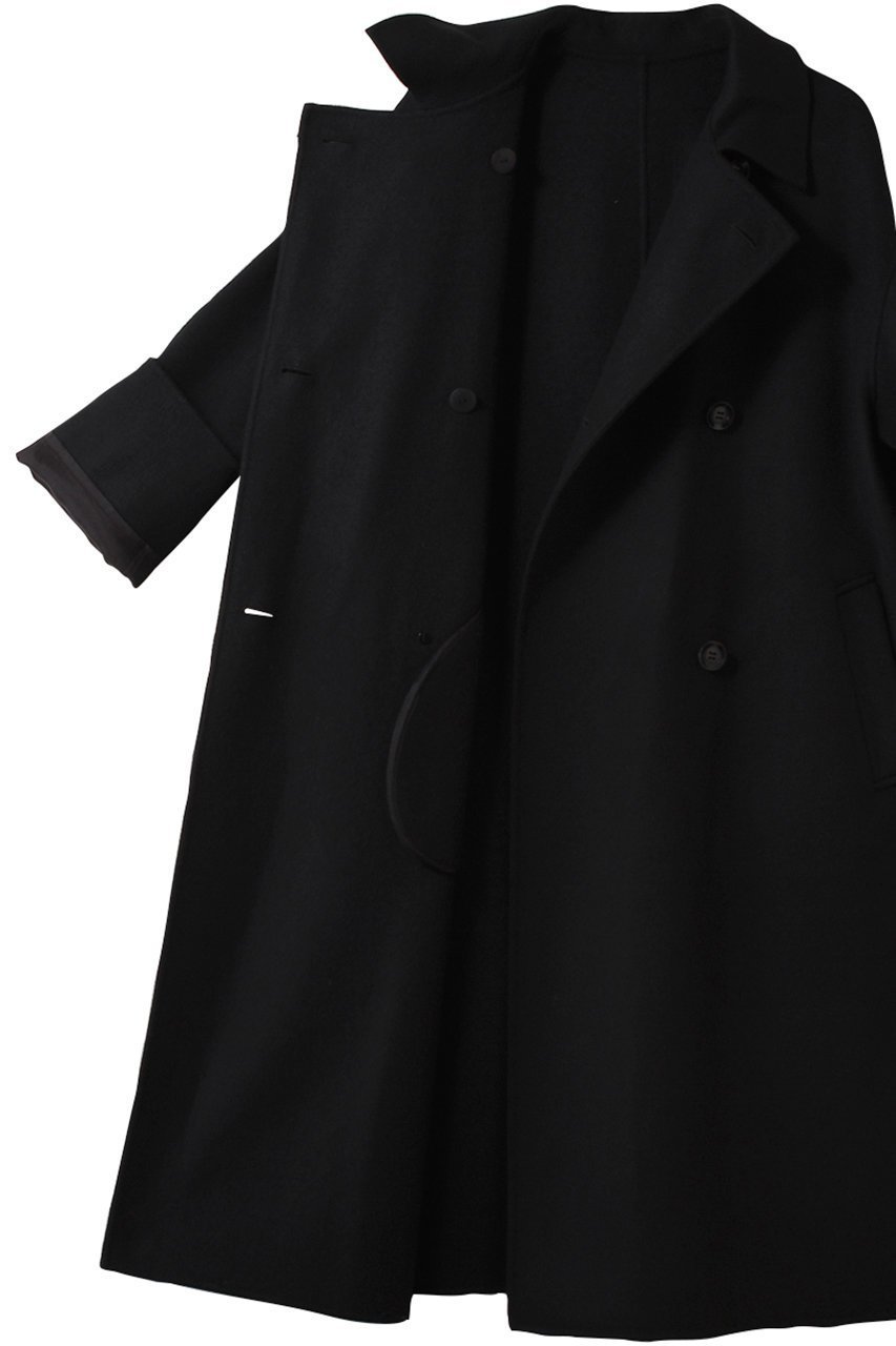 【エステータ/esteta】のウールリバー ケープ付き コート 人気、トレンドファッション・服の通販 founy(ファニー) 　ファッション　Fashion　レディースファッション　Fashion for Women　アウター　Coat / Outerwear Collection　コート・ロングコート・ピーコート　Long Coats, Peacoats & More　クラシカル　Classical, Vintage-Inspired　シンプル　Simple, Minimal　ジャケット　Jacket, Outerwear　ダブル　Double, Double-Breasted　デニム　Denim, Jeans Material　リュクス　Luxury, Elegant, High-End, Chic　ロング　Long, Long-Length　other-6|ID: prp329100004719451 ipo3291000000035708595