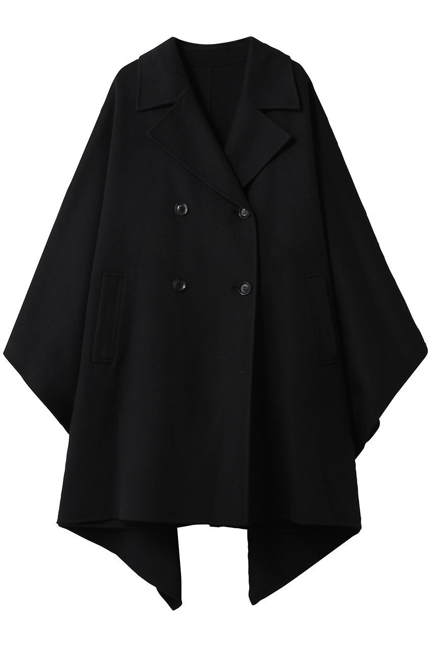 【エステータ/esteta】のウールリバー ポンチョ コート インテリア・キッズ・メンズ・レディースファッション・服の通販 founy(ファニー) 　ファッション　Fashion　レディースファッション　Fashion for Women　アウター　Coat / Outerwear Collection　コート・ロングコート・ピーコート　Long Coats, Peacoats & More　ポンチョ・ケープコート　Ponchos & Capes　なめらか　Smooth, Silky Texture　エレガント 上品　Elegant　カッティング　Cutting Detail　トレンド　Trend, Trending Now　ハンカチ　Handkerchief, Hanky　ポンチョ　Poncho, Cape Style　ロング　Long, Long-Length　新作・新入荷　New Arrivals / New In　ブラック|ID: prp329100004719452 ipo3291000000034103505