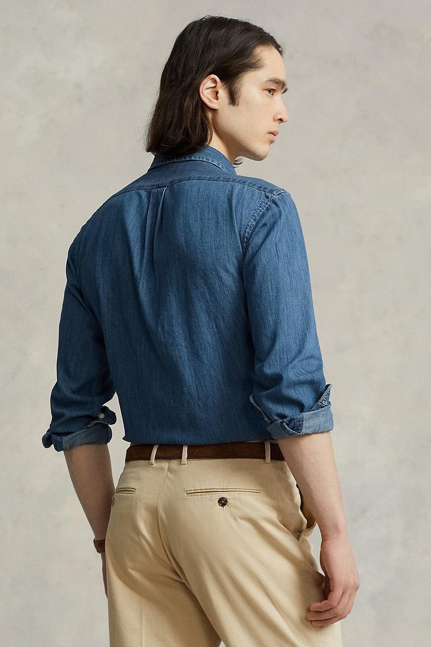 【ラルフローレン/RALPH LAUREN / MEN】の【MEN】【POLO RALPH LAUREN】カスタム フィット デニム シャツ 人気、トレンドファッション・服の通販 founy(ファニー) 　ファッション　Fashion　メンズファッション　Fashion for Men　クラシック　Classic, Timeless Style　スリーブ　Sleeve, Long Sleeve / Short Sleeve　デニム　Denim, Jeans Material　フィット　Fit, Slim Fit　ロング　Long, Long-Length　新作・新入荷　New Arrivals / New In　other-4|ID: prp329100004719460 ipo3291000000034103566