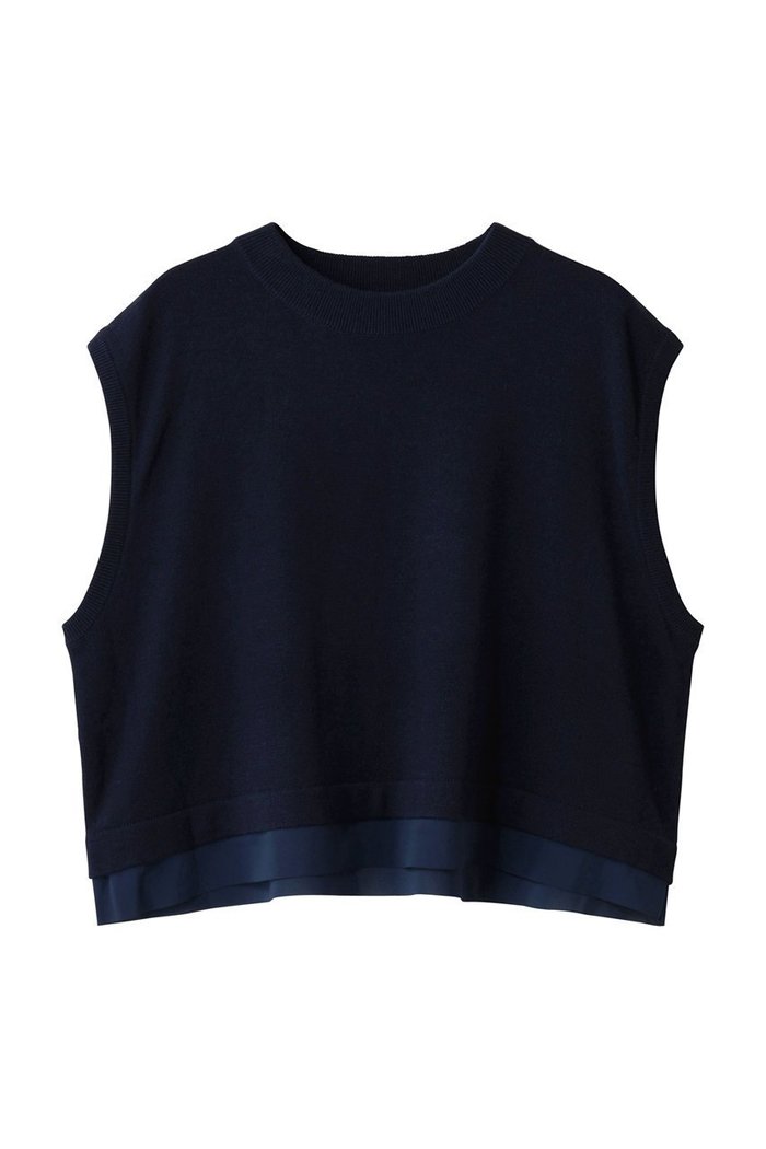 【ミズイロ インド/mizuiro ind】のchiffon frill hem vest ベスト インテリア・キッズ・メンズ・レディースファッション・服の通販 founy(ファニー) https://founy.com/ ファッション Fashion レディースファッション Fashion for Women トップス・カットソー Cut & Sew Tops ニット Knit Tops & Sweaters ベスト&ジレ / 重ね着スタイル Vests & Gilets カジュアルプルオーバー・ニットトップス Pullovers & Knit Tops / Casual Pullovers ショート Short, Short Length スリーブ Sleeve, Long Sleeve / Short Sleeve バランス Balance, Style Balance フレンチ French, French Style ベスト Vest, Waistcoat 新作・新入荷 New Arrivals / New In |ID: prp329100004720735 ipo3291000000034113856