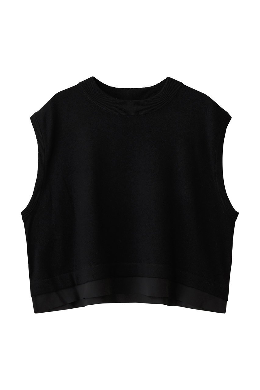 【ミズイロ インド/mizuiro ind】のchiffon frill hem vest ベスト インテリア・キッズ・メンズ・レディースファッション・服の通販 founy(ファニー) 　ファッション　Fashion　レディースファッション　Fashion for Women　トップス・カットソー　Cut & Sew Tops　ニット　Knit Tops & Sweaters　ベスト&ジレ / 重ね着スタイル　Vests & Gilets　カジュアルプルオーバー・ニットトップス　Pullovers & Knit Tops / Casual Pullovers　ショート　Short, Short Length　スリーブ　Sleeve, Long Sleeve / Short Sleeve　バランス　Balance, Style Balance　フレンチ　French, French Style　ベスト　Vest, Waistcoat　新作・新入荷　New Arrivals / New In　black|ID: prp329100004720735 ipo3291000000034113859