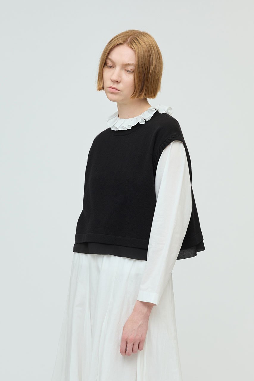 【ミズイロ インド/mizuiro ind】のシフォンフリルヘムベスト 人気、トレンドファッション・服の通販 founy(ファニー) ファッション Fashion レディースファッション Fashion for Women トップス・カットソー Cut & Sew Tops ニット Knit Tops & Sweaters ベスト&ジレ / 重ね着スタイル Vests & Gilets カジュアルプルオーバー・ニットトップス Pullovers & Knit Tops / Casual Pullovers ショート Short, Short Length スリーブ Sleeve, Long Sleeve / Short Sleeve バランス Balance, Style Balance フレンチ French, French Style ベスト Vest, Waistcoat other-8|ID: prp329100004720735 ipo3291000000034168405