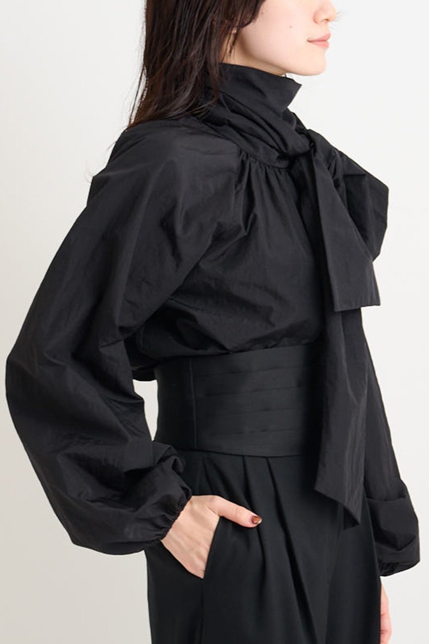 【ウィムガゼット/Whim Gazette】のギャザーボウタイブラウス 人気、トレンドファッション・服の通販 founy(ファニー) 　ファッション　Fashion　レディースファッション　Fashion for Women　トップス・カットソー　Cut & Sew Tops　シャツ・ブラウス・オフィスカジュアル　Elegant Blouses & Button-Ups　シンプル　Simple, Minimal　ジャケット　Jacket, Outerwear　スウェット / スエット　Sweatshirt, Sweatwear　スリーブ　Sleeve, Long Sleeve / Short Sleeve　ロング　Long, Long-Length　新作・新入荷　New Arrivals / New In　other-4|ID: prp329100004720741 ipo3291000000034113910