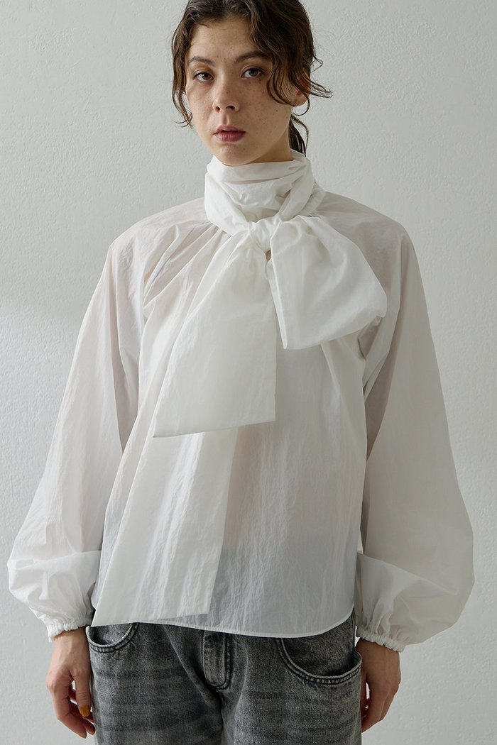 【ウィムガゼット/Whim Gazette】のギャザーボウタイブラウス インテリア・キッズ・メンズ・レディースファッション・服の通販 founy(ファニー) https://founy.com/ ファッション Fashion レディースファッション Fashion for Women トップス・カットソー Cut & Sew Tops シャツ・ブラウス・オフィスカジュアル Elegant Blouses & Button-Ups シンプル Simple, Minimal ジャケット Jacket, Outerwear スウェット / スエット Sweatshirt, Sweatwear スリーブ Sleeve, Long Sleeve / Short Sleeve ロング Long, Long-Length |ID: prp329100004720741 ipo3291000000035453400